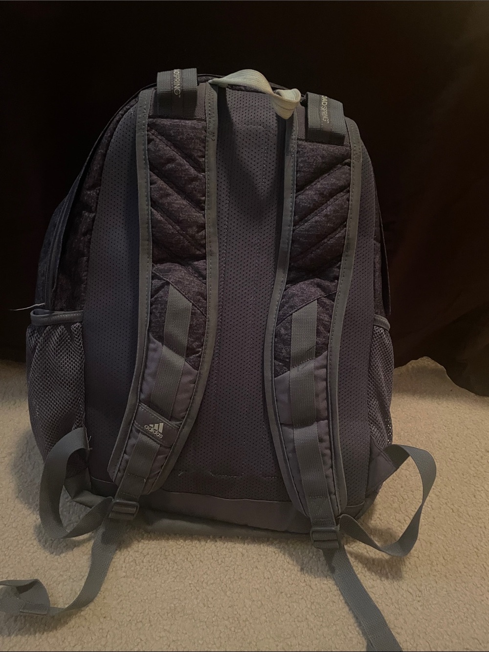 adidas Women's Dark Heather Black Backpack with Gray Accents - Picture 2 of 3